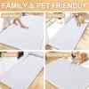 image:imageOLANLY Bathroom Rug Mat 30x20 Thick Soft and Absorbent Chenille Bath Mat NonSlip Rubber Backing Machine Washable Quick Dry Bath Rugs for Tub Shower Floor Home Decor Accessories GreyWhite