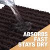 image:imageOLANLY Bathroom Rug Mat 30x20 Thick Soft and Absorbent Chenille Bath Mat NonSlip Rubber Backing Machine Washable Quick Dry Bath Rugs for Tub Shower Floor Home Decor Accessories GreyBrown
