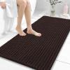 image:imageOLANLY Bathroom Rug Mat 30x20 Thick Soft and Absorbent Chenille Bath Mat NonSlip Rubber Backing Machine Washable Quick Dry Bath Rugs for Tub Shower Floor Home Decor Accessories GreyBrown