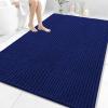 image:imageOLANLY Bathroom Rug Mat 30x20 Thick Soft and Absorbent Chenille Bath Mat NonSlip Rubber Backing Machine Washable Quick Dry Bath Rugs for Tub Shower Floor Home Decor Accessories GreyNavy Blue