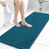 image:imageOLANLY Bathroom Rug Mat 30x20 Thick Soft and Absorbent Chenille Bath Mat NonSlip Rubber Backing Machine Washable Quick Dry Bath Rugs for Tub Shower Floor Home Decor Accessories GreyPeacock Blue