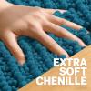 image:imageOLANLY Bathroom Rug Mat 30x20 Thick Soft and Absorbent Chenille Bath Mat NonSlip Rubber Backing Machine Washable Quick Dry Bath Rugs for Tub Shower Floor Home Decor Accessories GreyPeacock Blue