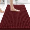 image:imageOLANLY Bathroom Rug Mat 30x20 Thick Soft and Absorbent Chenille Bath Mat NonSlip Rubber Backing Machine Washable Quick Dry Bath Rugs for Tub Shower Floor Home Decor Accessories GreyBurgundy