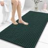 image:imageOLANLY Bathroom Rug Mat 30x20 Thick Soft and Absorbent Chenille Bath Mat NonSlip Rubber Backing Machine Washable Quick Dry Bath Rugs for Tub Shower Floor Home Decor Accessories GreyBlackish Green