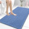 image:imageOLANLY Bathroom Rug Mat 30x20 Thick Soft and Absorbent Chenille Bath Mat NonSlip Rubber Backing Machine Washable Quick Dry Bath Rugs for Tub Shower Floor Home Decor Accessories GreyCornflower Blue
