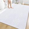 image:imageOLANLY Bathroom Rug Mat 30x20 Thick Soft and Absorbent Chenille Bath Mat NonSlip Rubber Backing Machine Washable Quick Dry Bath Rugs for Tub Shower Floor Home Decor Accessories GreyWhite