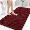 image:imageOLANLY Bathroom Rug Mat 30x20 Thick Soft and Absorbent Chenille Bath Mat NonSlip Rubber Backing Machine Washable Quick Dry Bath Rugs for Tub Shower Floor Home Decor Accessories GreyBurgundy