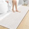 image:imageOLANLY Bathroom Rug Mat 30x20 Thick Soft and Absorbent Chenille Bath Mat NonSlip Rubber Backing Machine Washable Quick Dry Bath Rugs for Tub Shower Floor Home Decor Accessories GreyIvory