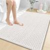 image:imageOLANLY Bathroom Rug Mat 30x20 Thick Soft and Absorbent Chenille Bath Mat NonSlip Rubber Backing Machine Washable Quick Dry Bath Rugs for Tub Shower Floor Home Decor Accessories GreyIvory