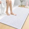 image:imageOLANLY Bathroom Rug Mat 30x20 Thick Soft and Absorbent Chenille Bath Mat NonSlip Rubber Backing Machine Washable Quick Dry Bath Rugs for Tub Shower Floor Home Decor Accessories GreyWhite
