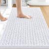 image:imageOLANLY Bathroom Rug Mat 30x20 Thick Soft and Absorbent Chenille Bath Mat NonSlip Rubber Backing Machine Washable Quick Dry Bath Rugs for Tub Shower Floor Home Decor Accessories GreyWhite