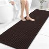 image:imageOLANLY Bathroom Rug Mat 30x20 Thick Soft and Absorbent Chenille Bath Mat NonSlip Rubber Backing Machine Washable Quick Dry Bath Rugs for Tub Shower Floor Home Decor Accessories GreyBrown