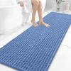 image:imageOLANLY Bathroom Rug Mat 30x20 Thick Soft and Absorbent Chenille Bath Mat NonSlip Rubber Backing Machine Washable Quick Dry Bath Rugs for Tub Shower Floor Home Decor Accessories GreyCornflower Blue
