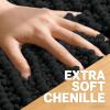 image:imageOLANLY Bathroom Rug Mat 30x20 Thick Soft and Absorbent Chenille Bath Mat NonSlip Rubber Backing Machine Washable Quick Dry Bath Rugs for Tub Shower Floor Home Decor Accessories GreyBlack