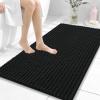 image:imageOLANLY Bathroom Rug Mat 30x20 Thick Soft and Absorbent Chenille Bath Mat NonSlip Rubber Backing Machine Washable Quick Dry Bath Rugs for Tub Shower Floor Home Decor Accessories GreyBlack
