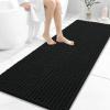 image:imageOLANLY Bathroom Rug Mat 30x20 Thick Soft and Absorbent Chenille Bath Mat NonSlip Rubber Backing Machine Washable Quick Dry Bath Rugs for Tub Shower Floor Home Decor Accessories GreyBlack