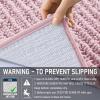 image:imageOLANLY Bathroom Rug Mat 30x20 Thick Soft and Absorbent Chenille Bath Mat NonSlip Rubber Backing Machine Washable Quick Dry Bath Rugs for Tub Shower Floor Home Decor Accessories GreyDusty Rose