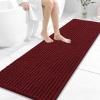 image:imageOLANLY Bathroom Rug Mat 30x20 Thick Soft and Absorbent Chenille Bath Mat NonSlip Rubber Backing Machine Washable Quick Dry Bath Rugs for Tub Shower Floor Home Decor Accessories GreyBurgundy