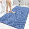 image:imageOLANLY Bathroom Rug Mat 30x20 Thick Soft and Absorbent Chenille Bath Mat NonSlip Rubber Backing Machine Washable Quick Dry Bath Rugs for Tub Shower Floor Home Decor Accessories GreyCornflower Blue