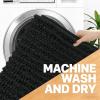 image:imageOLANLY Bathroom Rug Mat 30x20 Thick Soft and Absorbent Chenille Bath Mat NonSlip Rubber Backing Machine Washable Quick Dry Bath Rugs for Tub Shower Floor Home Decor Accessories GreyBlack