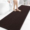 image:imageOLANLY Bathroom Rug Mat 30x20 Thick Soft and Absorbent Chenille Bath Mat NonSlip Rubber Backing Machine Washable Quick Dry Bath Rugs for Tub Shower Floor Home Decor Accessories GreyBrown