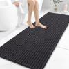 image:imageOLANLY Bathroom Rug Mat 30x20 Thick Soft and Absorbent Chenille Bath Mat NonSlip Rubber Backing Machine Washable Quick Dry Bath Rugs for Tub Shower Floor Home Decor Accessories GreyDark Grey