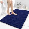 image:imageOLANLY Bathroom Rug Mat 30x20 Thick Soft and Absorbent Chenille Bath Mat NonSlip Rubber Backing Machine Washable Quick Dry Bath Rugs for Tub Shower Floor Home Decor Accessories GreyNavy Blue