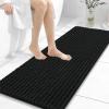 image:imageOLANLY Bathroom Rug Mat 30x20 Thick Soft and Absorbent Chenille Bath Mat NonSlip Rubber Backing Machine Washable Quick Dry Bath Rugs for Tub Shower Floor Home Decor Accessories GreyBlack