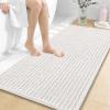 image:imageOLANLY Bathroom Rug Mat 30x20 Thick Soft and Absorbent Chenille Bath Mat NonSlip Rubber Backing Machine Washable Quick Dry Bath Rugs for Tub Shower Floor Home Decor Accessories GreyIvory