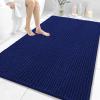 image:imageOLANLY Bathroom Rug Mat 30x20 Thick Soft and Absorbent Chenille Bath Mat NonSlip Rubber Backing Machine Washable Quick Dry Bath Rugs for Tub Shower Floor Home Decor Accessories GreyNavy Blue