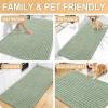 image:imageOLANLY Bathroom Rug Mat 30x20 Thick Soft and Absorbent Chenille Bath Mat NonSlip Rubber Backing Machine Washable Quick Dry Bath Rugs for Tub Shower Floor Home Decor Accessories GreySage Green