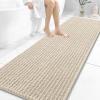 image:imageOLANLY Bathroom Rug Mat 30x20 Thick Soft and Absorbent Chenille Bath Mat NonSlip Rubber Backing Machine Washable Quick Dry Bath Rugs for Tub Shower Floor Home Decor Accessories GreySand