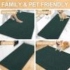 image:imageOLANLY Bathroom Rug Mat 30x20 Thick Soft and Absorbent Chenille Bath Mat NonSlip Rubber Backing Machine Washable Quick Dry Bath Rugs for Tub Shower Floor Home Decor Accessories GreyBlackish Green