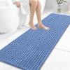 image:imageOLANLY Bathroom Rug Mat 30x20 Thick Soft and Absorbent Chenille Bath Mat NonSlip Rubber Backing Machine Washable Quick Dry Bath Rugs for Tub Shower Floor Home Decor Accessories GreyCornflower Blue