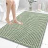 image:imageOLANLY Bathroom Rug Mat 30x20 Thick Soft and Absorbent Chenille Bath Mat NonSlip Rubber Backing Machine Washable Quick Dry Bath Rugs for Tub Shower Floor Home Decor Accessories GreySage Green