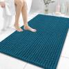 image:imageOLANLY Bathroom Rug Mat 30x20 Thick Soft and Absorbent Chenille Bath Mat NonSlip Rubber Backing Machine Washable Quick Dry Bath Rugs for Tub Shower Floor Home Decor Accessories GreyPeacock Blue