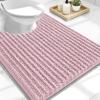 image:imageOLANLY Bathroom Rug Mat 30x20 Thick Soft and Absorbent Chenille Bath Mat NonSlip Rubber Backing Machine Washable Quick Dry Bath Rugs for Tub Shower Floor Home Decor Accessories GreyDusty Rose