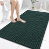 image:imageOLANLY Bathroom Rug Mat 30x20 Thick Soft and Absorbent Chenille Bath Mat NonSlip Rubber Backing Machine Washable Quick Dry Bath Rugs for Tub Shower Floor Home Decor Accessories GreyBlackish Green