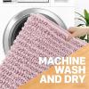 image:imageOLANLY Bathroom Rug Mat 30x20 Thick Soft and Absorbent Chenille Bath Mat NonSlip Rubber Backing Machine Washable Quick Dry Bath Rugs for Tub Shower Floor Home Decor Accessories GreyDusty Rose