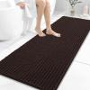 image:imageOLANLY Bathroom Rug Mat 30x20 Thick Soft and Absorbent Chenille Bath Mat NonSlip Rubber Backing Machine Washable Quick Dry Bath Rugs for Tub Shower Floor Home Decor Accessories GreyBrown