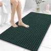 image:imageOLANLY Bathroom Rug Mat 30x20 Thick Soft and Absorbent Chenille Bath Mat NonSlip Rubber Backing Machine Washable Quick Dry Bath Rugs for Tub Shower Floor Home Decor Accessories GreyBlackish Green