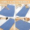 image:imageOLANLY Bathroom Rug Mat 30x20 Thick Soft and Absorbent Chenille Bath Mat NonSlip Rubber Backing Machine Washable Quick Dry Bath Rugs for Tub Shower Floor Home Decor Accessories GreyCornflower Blue