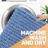 image:imageOLANLY Bathroom Rug Mat 30x20 Thick Soft and Absorbent Chenille Bath Mat NonSlip Rubber Backing Machine Washable Quick Dry Bath Rugs for Tub Shower Floor Home Decor Accessories GreyCornflower Blue