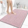 image:imageOLANLY Bathroom Rug Mat 30x20 Thick Soft and Absorbent Chenille Bath Mat NonSlip Rubber Backing Machine Washable Quick Dry Bath Rugs for Tub Shower Floor Home Decor Accessories GreyDusty Rose