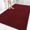 image:imageOLANLY Bathroom Rug Mat 30x20 Thick Soft and Absorbent Chenille Bath Mat NonSlip Rubber Backing Machine Washable Quick Dry Bath Rugs for Tub Shower Floor Home Decor Accessories GreyBurgundy