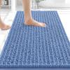 image:imageOLANLY Bathroom Rug Mat 30x20 Thick Soft and Absorbent Chenille Bath Mat NonSlip Rubber Backing Machine Washable Quick Dry Bath Rugs for Tub Shower Floor Home Decor Accessories GreyCornflower Blue