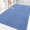 image:imageOLANLY Bathroom Rug Mat 30x20 Thick Soft and Absorbent Chenille Bath Mat NonSlip Rubber Backing Machine Washable Quick Dry Bath Rugs for Tub Shower Floor Home Decor Accessories GreyCornflower Blue