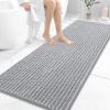 image:imageOLANLY Bathroom Rug Mat 30x20 Thick Soft and Absorbent Chenille Bath Mat NonSlip Rubber Backing Machine Washable Quick Dry Bath Rugs for Tub Shower Floor Home Decor Accessories GreyLight Grey