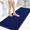image:imageOLANLY Bathroom Rug Mat 30x20 Thick Soft and Absorbent Chenille Bath Mat NonSlip Rubber Backing Machine Washable Quick Dry Bath Rugs for Tub Shower Floor Home Decor Accessories GreyNavy Blue