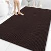 image:imageOLANLY Bathroom Rug Mat 30x20 Thick Soft and Absorbent Chenille Bath Mat NonSlip Rubber Backing Machine Washable Quick Dry Bath Rugs for Tub Shower Floor Home Decor Accessories GreyBrown
